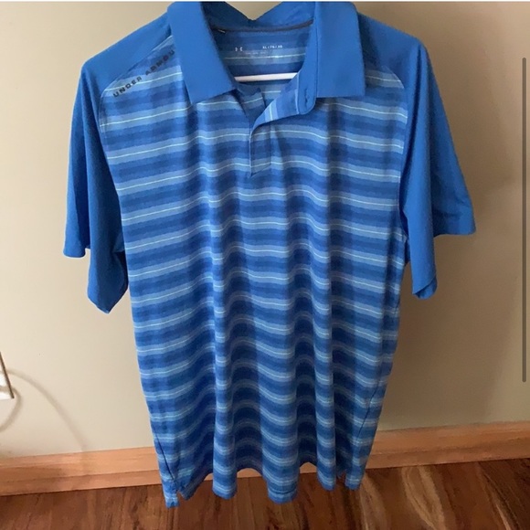 Blue Under Armour Mens Threadborne Boundless Polo - Picture 2 of 4